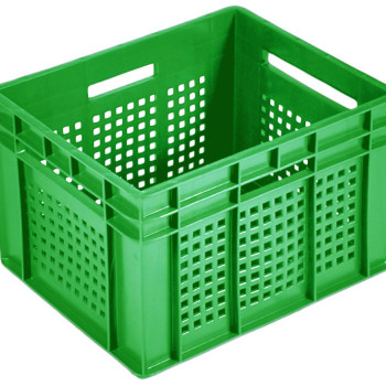 Ящик пластиковий 433*347*283 кольоровий перфорований