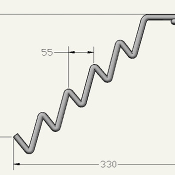 Гачок-змійка похилий на перфорацію, довжина 330 мм