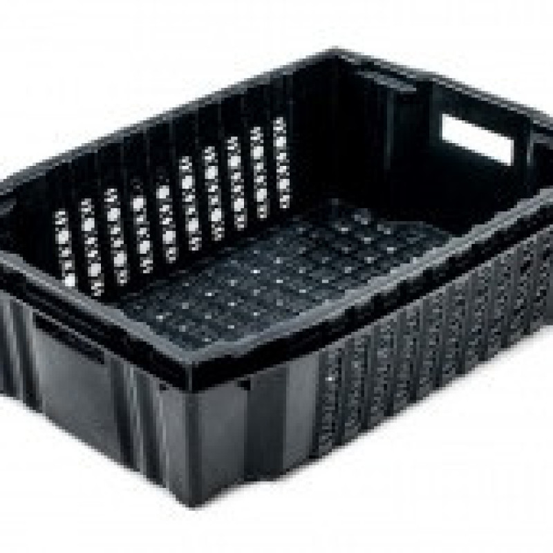 Ящик овочевий 600х400х180 перфорований чорний