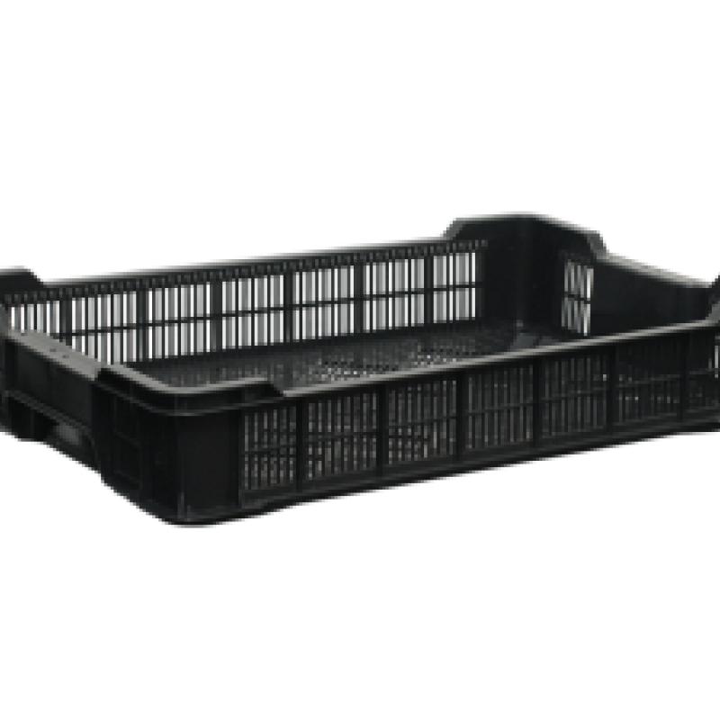 Ящик пластиковий чешка 600х400х110/100 чорний (1.15 кг) вторинний