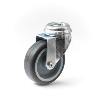 Колесо 100 мм апаратне з поворотним кронштейном з отвором