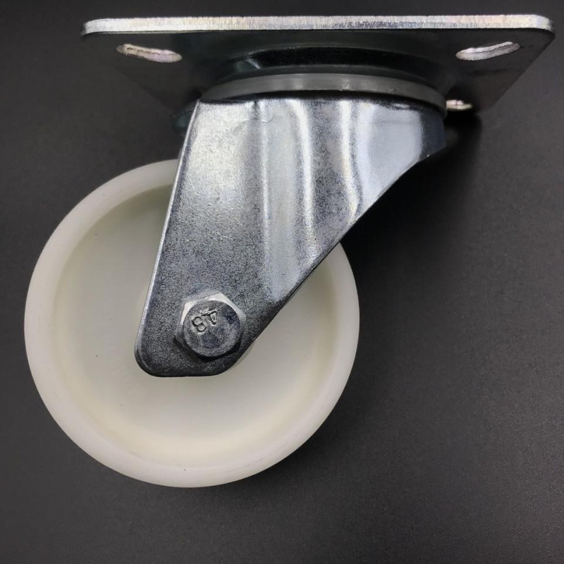 Колесо поворотне з підшипником ковзання 80 мм, поліпропілен (110 кг наргузка)