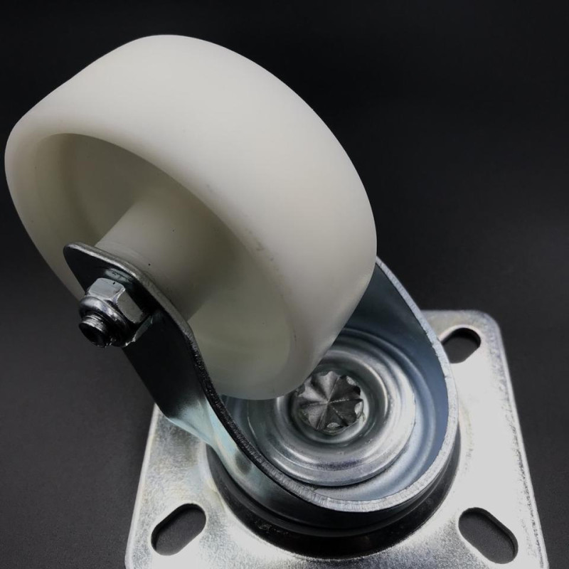 Колесо поворотне з підшипником ковзання 80 мм, поліпропілен (110 кг наргузка)