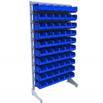 Стелаж 1800 мм з пластиковими ящиками синіми преміум 230х145х125 мм