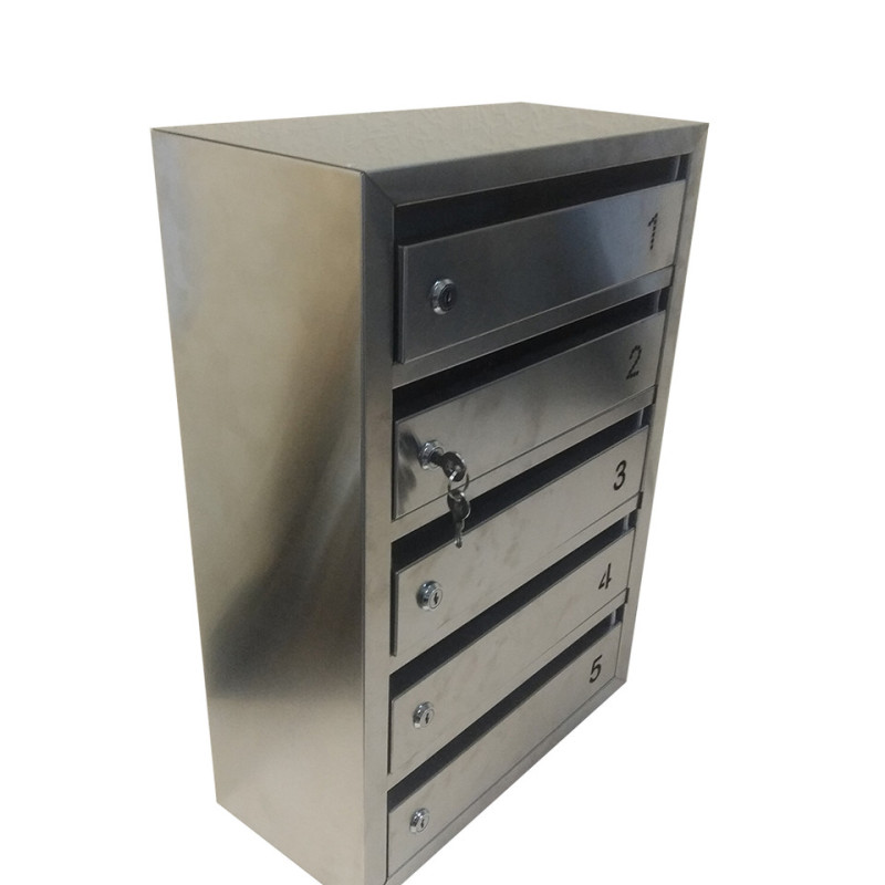 Ящики поштові з нержавіючої сталі від 3 до 12 квартир із задньою стінкою