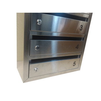 Ящики поштові з нержавіючої сталі від 3 до 12 квартир із задньою стінкою