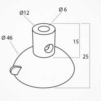 SC-46DH Силіконова присоска з двома отворами