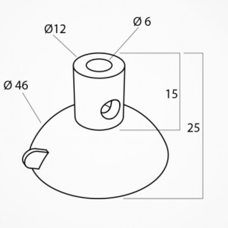 SC-46DH Силіконова присоска з двома отворами