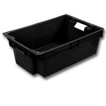 Ящик пластиковий 600х400х200 цільний темний вторинний