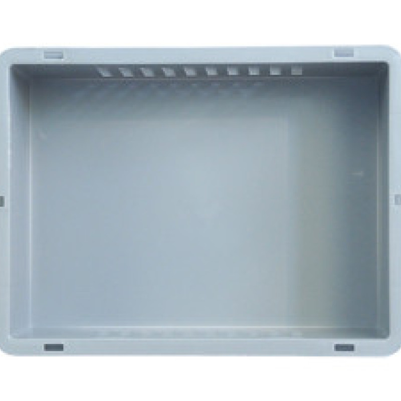 Ящик пластиковий малогабаритний 400*300*120 сірий перфорований