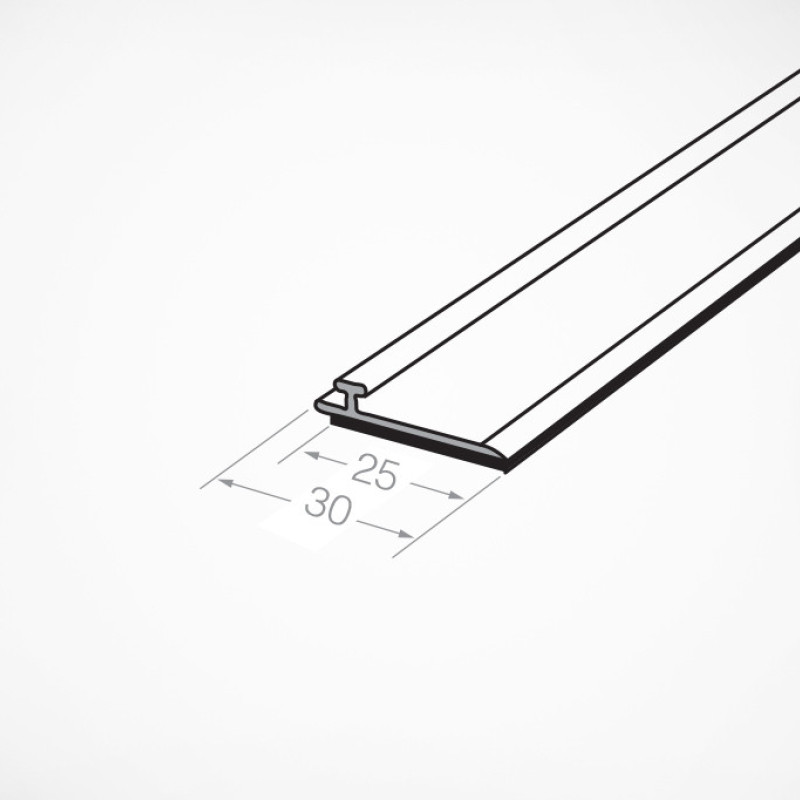 T-RAIL 30 Т-профіль пластиковий шириною 30 мм для кріплення розділювачів на полиці 1330