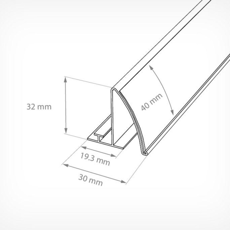 PRO40 Профіль поличний закруглений 1250