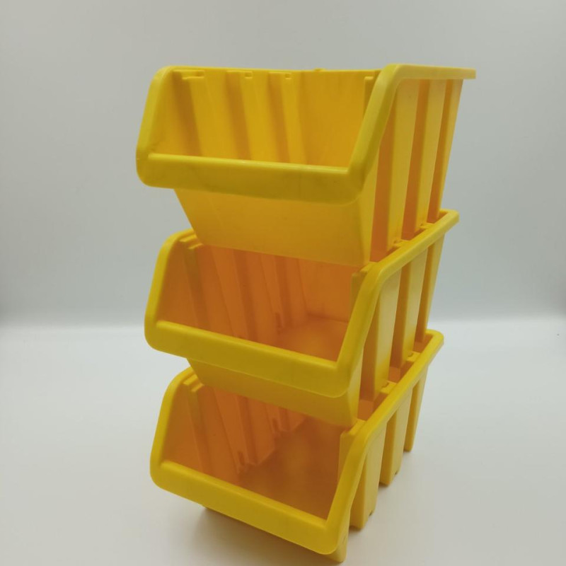 Ящик контейнер 160х100х85 мм 702 АЛЬТЕРНАТИВА  для зберігання метизів Жовтий