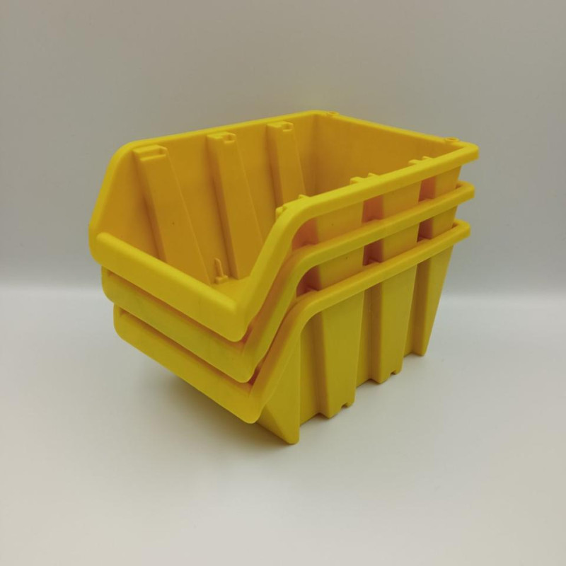 Ящик контейнер 160х100х85 мм 702 АЛЬТЕРНАТИВА  для зберігання метизів Жовтий