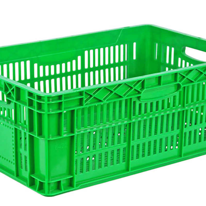 Ящик пластиковий 600*400*220 зелений перфорований