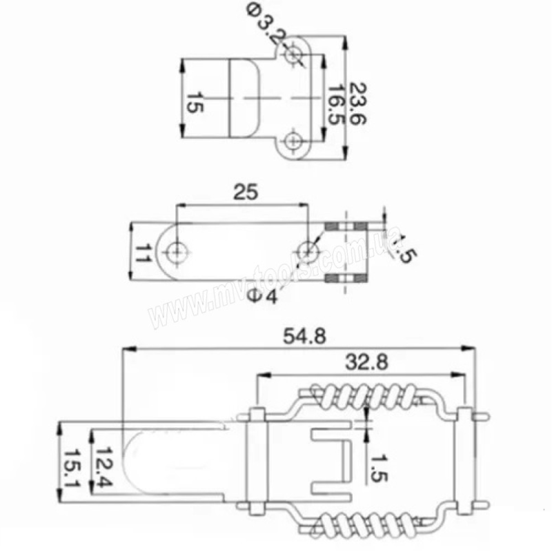 Засувка MV011 з нержавіючої сталі
