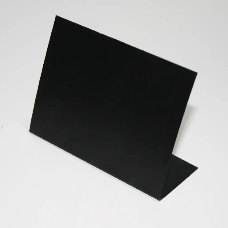 Чорна L-подібна табличка (цінник) для написів крейдою, формат А7