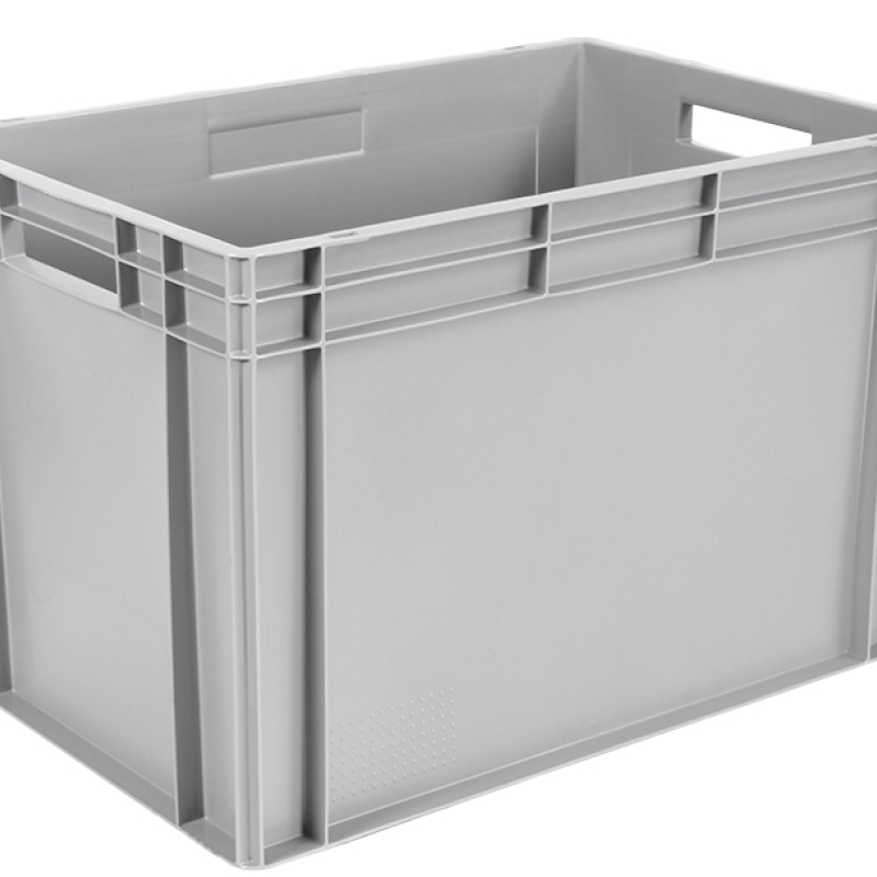 Ящик пластиковий 600х400х400 мм сірий суцільний