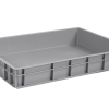 Ящик пластиковий 800х600х120 мм сірий суцільний
