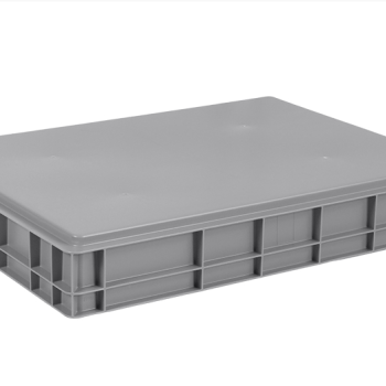 Ящик пластиковий 800х600х120 мм сірий суцільний