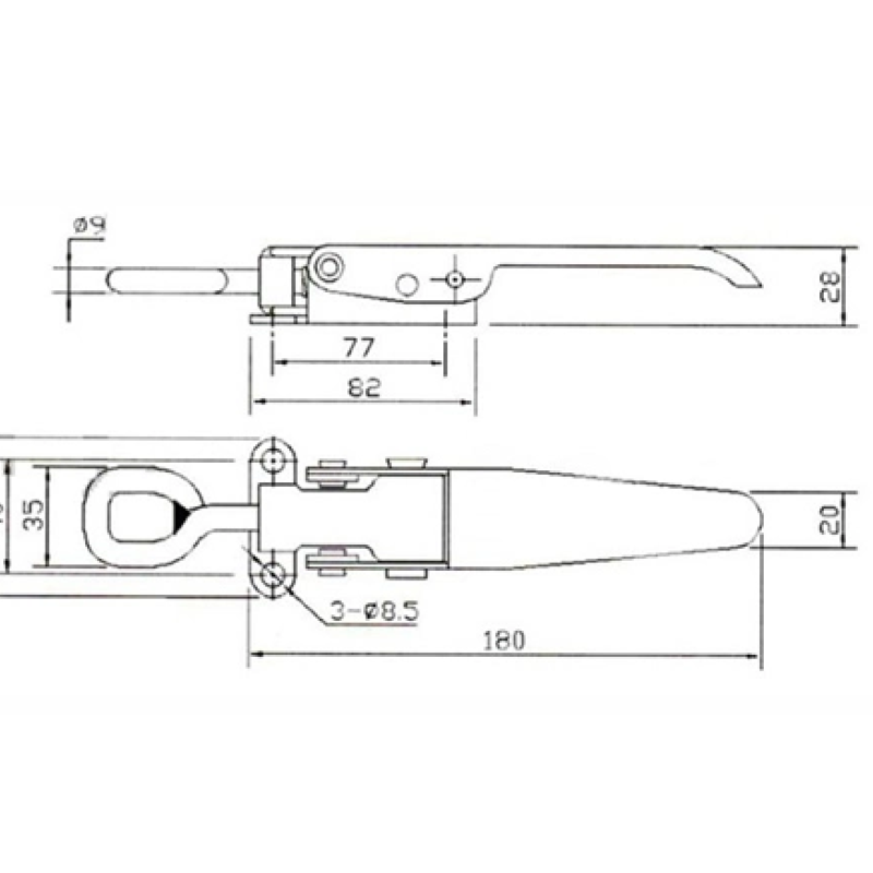 Бортовий замок защіпка DK100