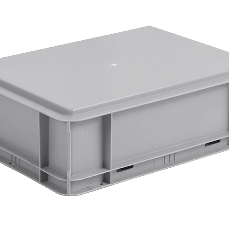 Ящик пластиковий малогабаритний 400*300*120 сірий суцільний