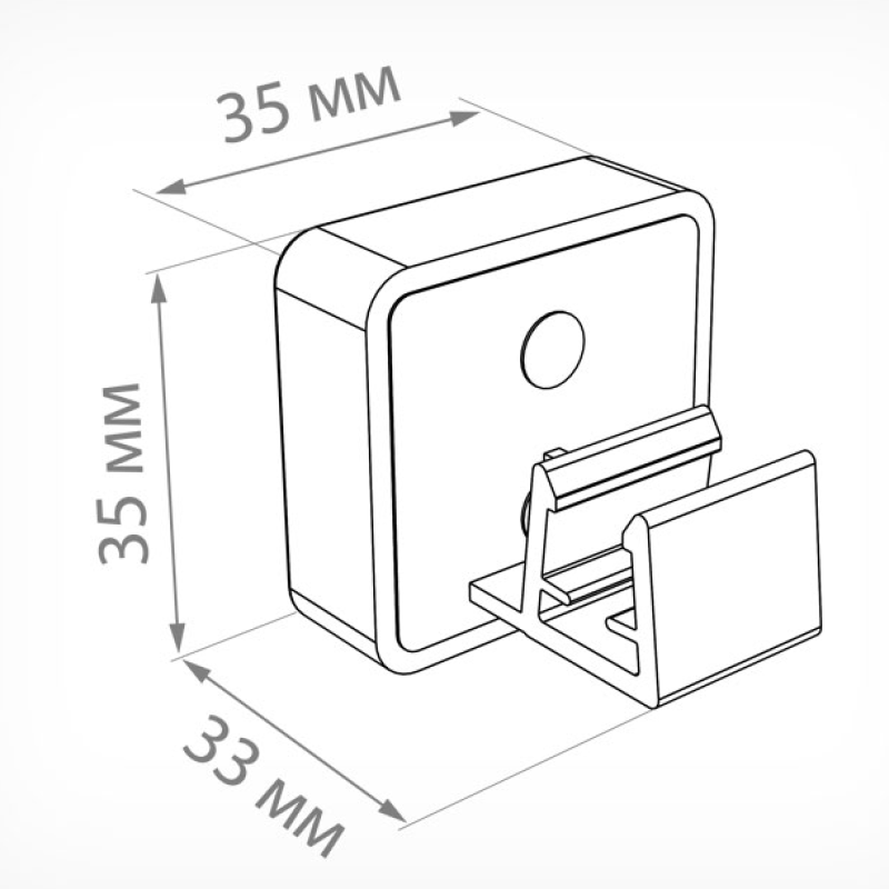 MAGNET-00 Магнітний тримач рамки під кутом 0 ° до поверхні БІЛІ