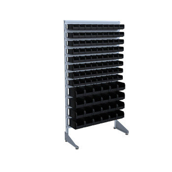 Стелаж пристінний 1800 мм з чорними ящиками преміум