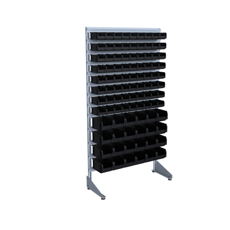 Стелаж пристінний 1800 мм з чорними ящиками преміум