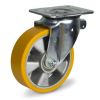 Колесо 200 мм, навантаження 800 кг, алюміній/поліуретан з поворотним посиленим кронштейном