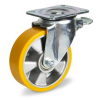 Колесо 160 мм, навантаження 600 кг, алюміній/поліуретан з поворотним посиленим кронштейном  і гальмом