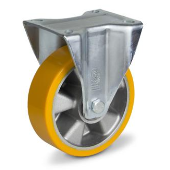 Колесо 160 мм, навантаження 600 кг, алюміній/поліуретан з неповоротним посиленим кронштейном