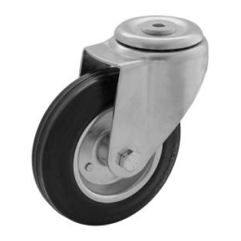 Колесо 200 мм у поворотному кронштейні з отвором, Польща