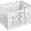 Ящик пластиковий 433*347*283 білий перфорований (дно перфороване)