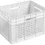 Ящик пластиковий 433*347*283 білий перфорований (дно перфороване)