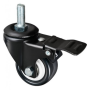 Колесо меблеве 40 мм в поворотному кронштейні зі шпилькою М10 та гальмом