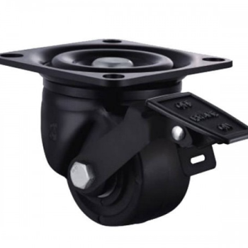 Колесо 50 мм з поліаміду у поворотному кронштейні "hard" з майданчиком із гальмом