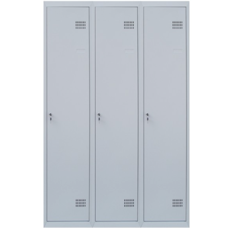 Шафа для одягу 1800х1200х500 мм металева трьохкамерна, однорівнева (без пдв)