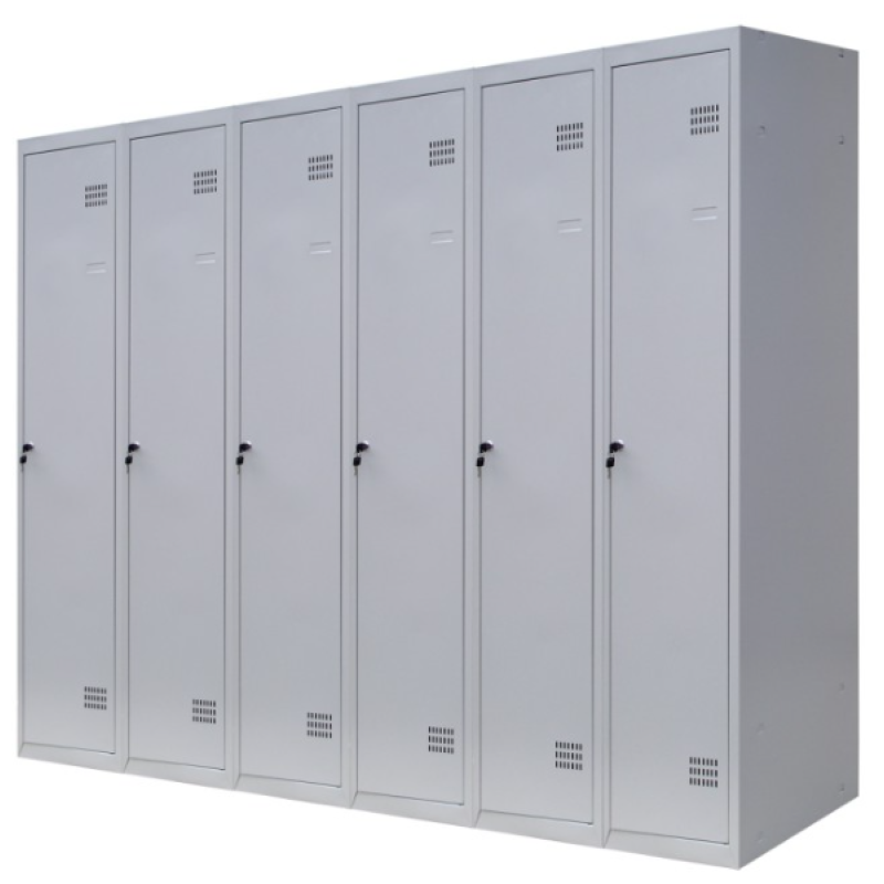 Шафа для одягу 1800х1800х500 мм металева шестикамерна, однорівнева (без пдв)