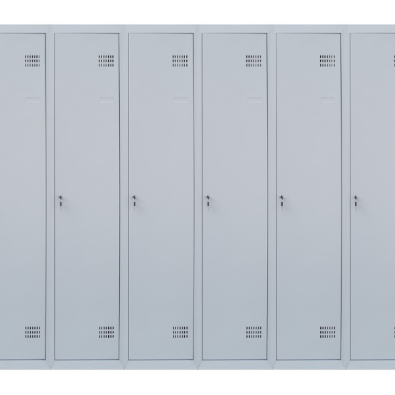 Шафа для одягу 1800х2400х500 мм металева шестикамерна, однорівнева (без пдв)