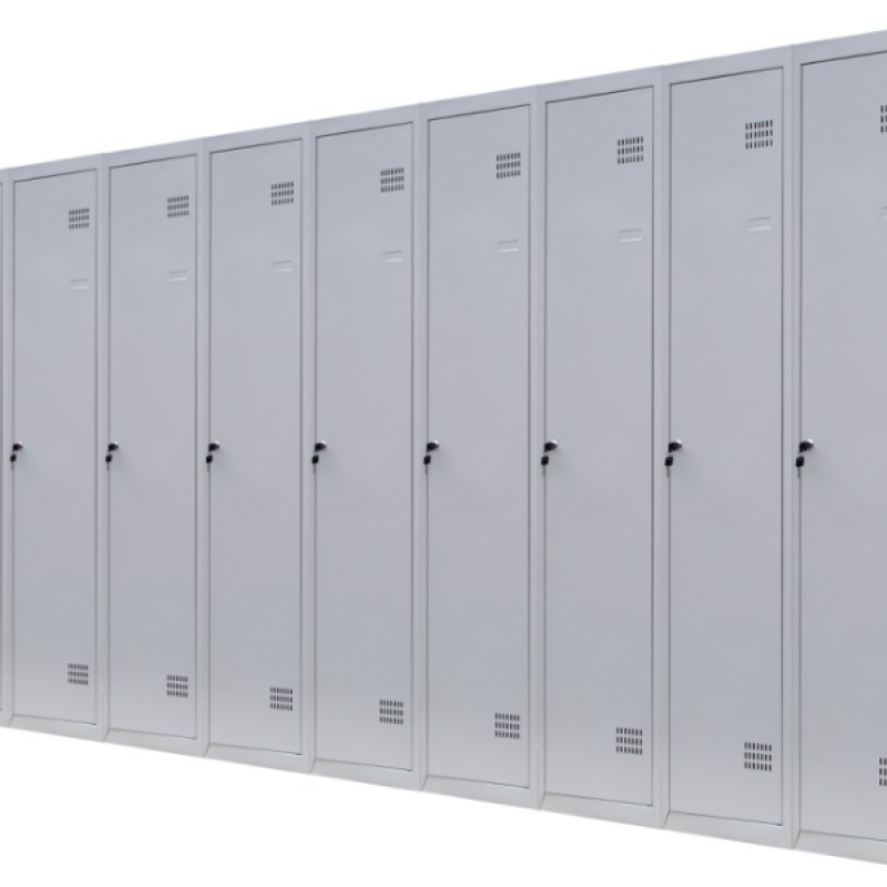 Шафа для одягу 1800х4000х500 мм металева десятикамерна, однорівнева (без пдв)
