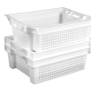 Ящик пластиковий 600х400х200 білий перфорований із суцільним дном