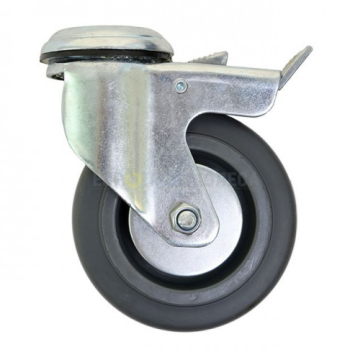 Колесо 100 мм апаратне з поворотним кронштейном і гальмом з отвором