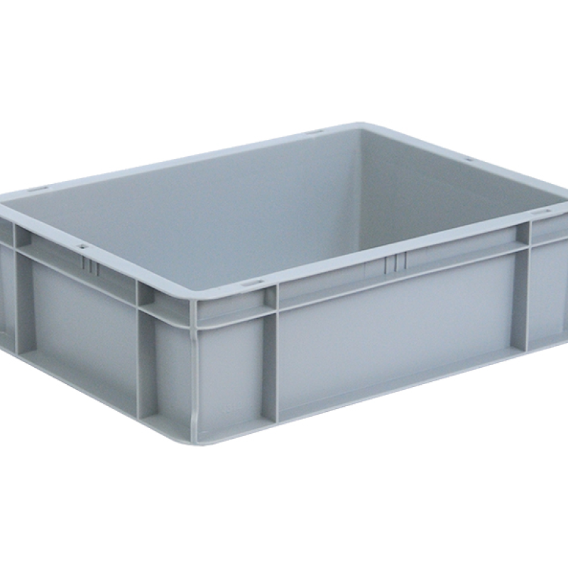 Ящик-контейнер 400*300*120 пластиковий сірий суцільний