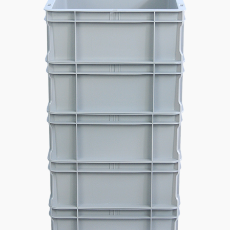 Ящик-контейнер 400*300*120 пластиковий сірий суцільний