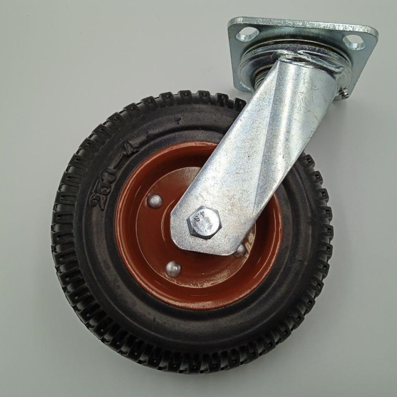 Колесо з цільнолитою гумовою шиною в поворотному кронштейні, 200 мм