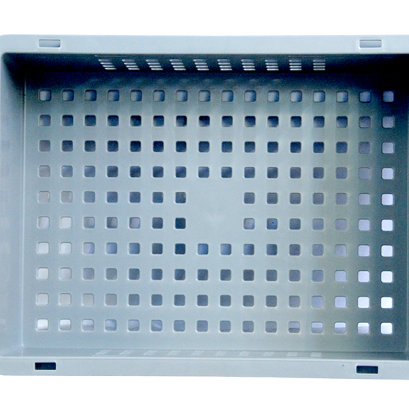 Ящик пластиковий малогабаритний 400*300*120 сірий перфорований