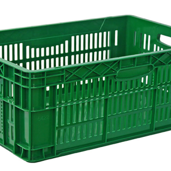 Ящик пластиковий 600*400*220 перфорований суцільне дно білий