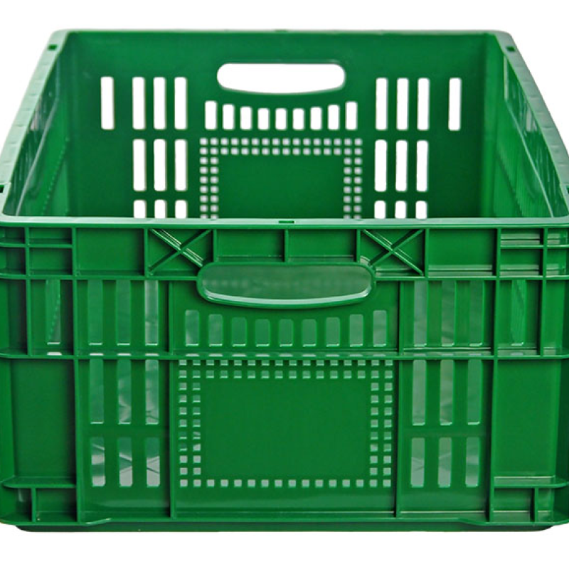 Ящик пластиковий 600*400*220 перфорований суцільне дно білий