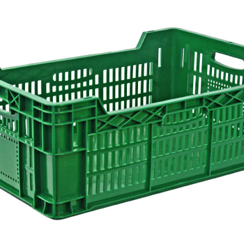 Ящик пластиковий 600*400*220/200 перфорований суцільне дно білий